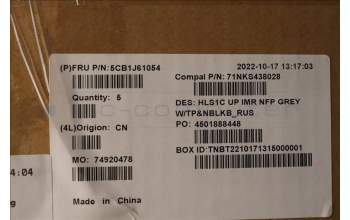 Lenovo 5CB1J61054 COVER UpperCaseASM_RUS C82VF NFP CG