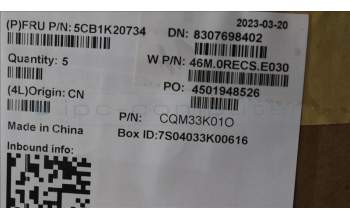 Lenovo 5CB1K20734 C-Cover with keyboard, Hungarian, Abyss Blue, Backlight, UK