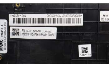 Lenovo 5CB1K20796 COVER Upper Case ASM_RUS W82XX AG BL