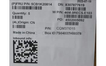 Lenovo 5CB1K20814 COVER Upper Case ASM_FRA/ARA W82XX AG BL