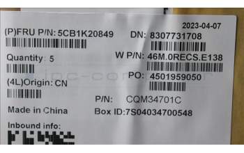 Lenovo 5CB1K20849 COVER Upper Case ASM_UKE W82XX SB BL