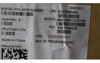 Lenovo 5CB1K20867 COVER Upper Case ASM_HUN W82XX SB BL