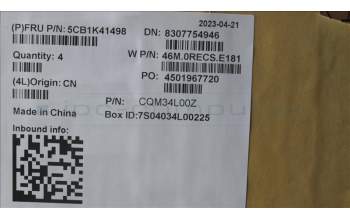 Lenovo 5CB1K41498 COVER Upper Case ASM_GER W82XX SB