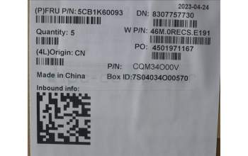 Lenovo 5CB1K60093 COVER Upper Case ASM_SWS W82XX SB