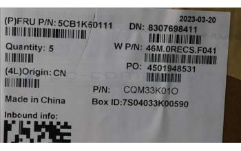 Lenovo 5CB1K60111 COVER Upper Case ASM_UKE W 82XY AB