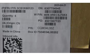 Lenovo 5CB1K60123 COVER Upper Case ASM_GER W 82XY AB