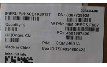 Lenovo 5CB1K60137 COVER Upper Case ASM_BUL W 82XY AB