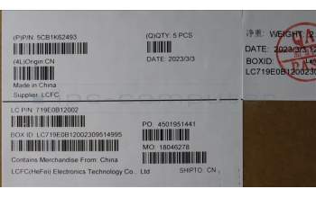 Lenovo 5CB1K62493 COVER Upper Case ASM_ITA L83B1 STGY