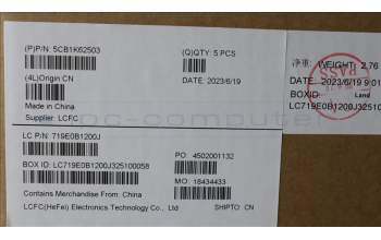 Lenovo 5CB1K62503 COVER Upper Case ASM_TC L83B1 STGY