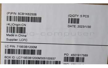 Lenovo 5CB1K62506 COVER Upper Case ASM_UKE L83B1 STGY