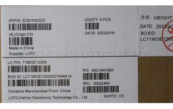 Lenovo 5CB1K62532 COVER Upper Case ASM_GER L83AY MW