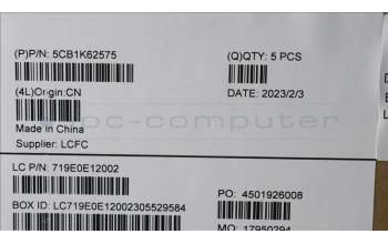 Lenovo 5CB1K62575 COVER Upper Case ASM_POR L83AY SG