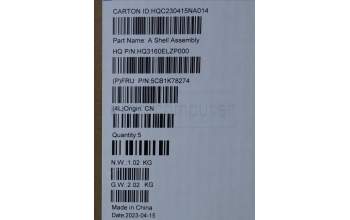 Lenovo 5CB1K78274 LCD Cover H 82WV_O SG YG w/ant