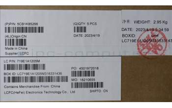 Lenovo 5CB1K85266 COVER Upper Case ASM_SPA L82XA NFPAG BL