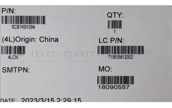 Lenovo 5CB1K91094 Cover L 82WK A_COVER_SUB GR