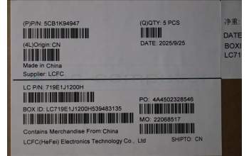 Lenovo 5CB1K94947 COVER Upper Case ASM_EURO ENG L82XB AGBL