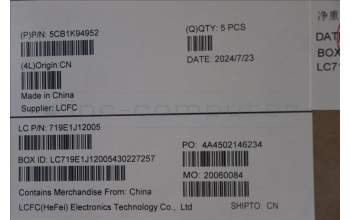 Lenovo 5CB1K94952 COVER Upper Case ASM_GRE L82XB AG BL