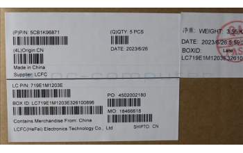 Lenovo 5CB1K96871 COVER Upper Case ASM_SWS L82XM AGFP BL