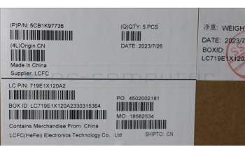 Lenovo 5CB1K97736 COVER Upper Case ASM_EURO ENGL82XLFPAGBL