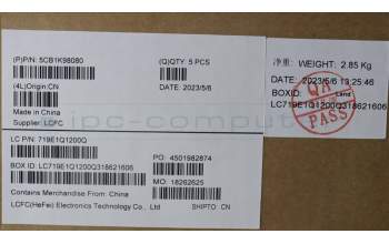 Lenovo 5CB1K98080 COVER Upper Case ASM_CZE/SLK L82YT NFPBK