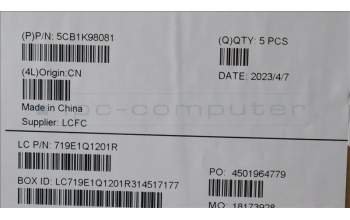 Lenovo 5CB1K98081 COVER Upper Case ASM_EURO ENG L82YTNFPBK