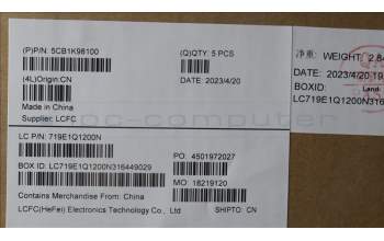 Lenovo 5CB1K98100 COVER Upper Case ASM_SPA L82YT NFP BK