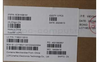 Lenovo 5CB1K98191 COVER Upper Case ASM_SWS L83AS A/G