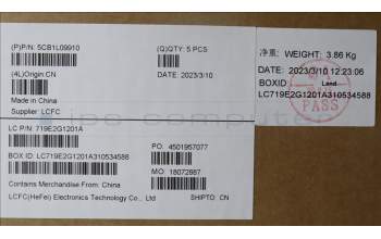 Lenovo 5CB1L09910 COVER Upper Case ASM_HUN L82WQ RGB WTWOL