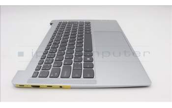 Lenovo 5CB1L10862 C-Cover with keyboard, Czech Slovakian, Cloud Grey, Backlight, Non-Fingerprint, UK