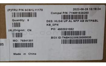 Lenovo 5CB1L11170 COVER UpperCase_SPA C82XD NFP AB BL AL