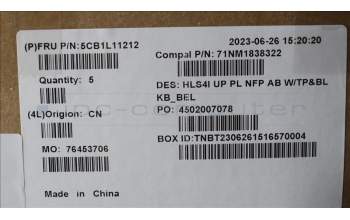 Lenovo 5CB1L11212 COVER UpperCase_BEL C82XD NFP AB BL PL