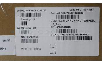 Lenovo 5CB1L11280 COVER UpperCase_BUL C82XD NFP VT BL AL