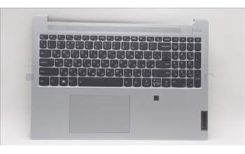 Lenovo 5CB1L11363 C-Cover with keyboard, Russian, Cloud Grey, Backlight, Fingerprint, US
