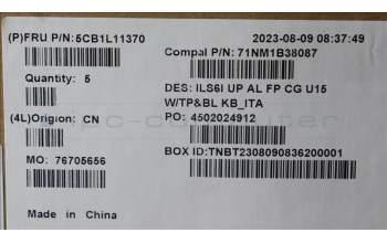 Lenovo 5CB1L11370 COVER UpperCase_ITA C82XF FP CG BL AL