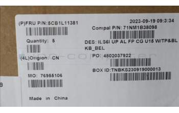 Lenovo 5CB1L11381 COVER UpperCase_BEL C82XF FP CG BL AL