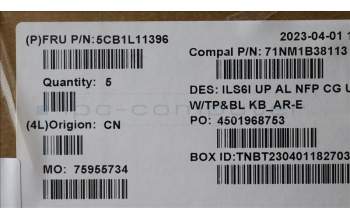 Lenovo 5CB1L11396 COVER UpperCase_ARA C82XF NFP CG BL AL