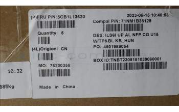 Lenovo 5CB1L13620 COVER UpperCase_HUN C82XF NFP CG BL AL