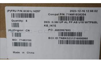 Lenovo 5CB1L14257 COVER UpCase_EUROENG C82XF FP AB BL AL