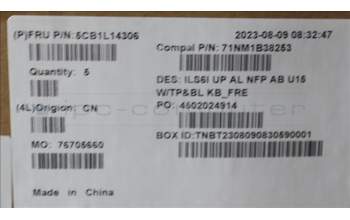 Lenovo 5CB1L14306 COVER UpperCase_FRA C82XF NFP AB BL AL