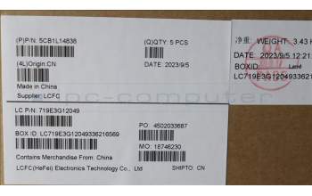 Lenovo 5CB1L14838 COVER Upper Case ASM_EUROENGL82XRFPAGNBL