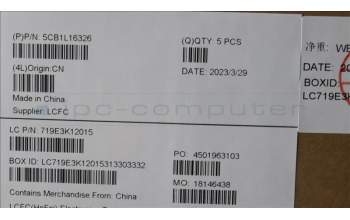 Lenovo 5CB1L16326 COVER Upper Case ASM_KOR L82XS FPW/SCREW