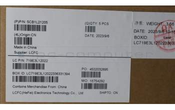 Lenovo 5CB1L21205 COVER Upper Case ASM_ITA L82XQ ABFP BL