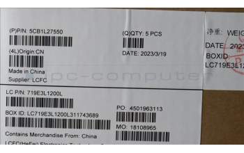 Lenovo 5CB1L27550 COVER Upper Case ASM_HUN L82XQ AG NBL