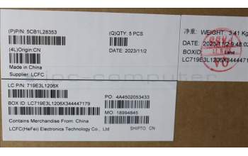 Lenovo 5CB1L28353 COVER Upper Case ASM_GER L82XQ FBFP NBL