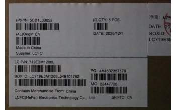 Lenovo 5CB1L30052 COVER Upper Case ASM_GRE L82XN FP AG BL