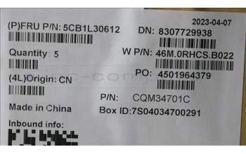 Lenovo 5CB1L30612 COVER Upper Case ASM_HBW W 82Y0 AB BL