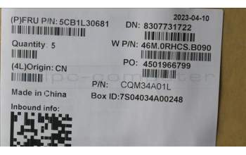 Lenovo 5CB1L30681 COVER Upper Case ASM_SLV W 82Y0 AG BL