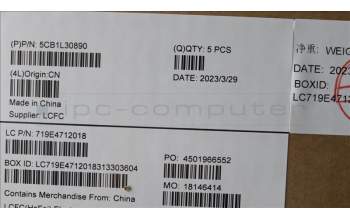 Lenovo 5CB1L30890 C-Cover with keyboard,USA English,Onyx Grey,Backlight