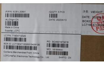 Lenovo 5CB1L30891 COVER Upper Case ASM_EURO ENGL82WKONGYWH