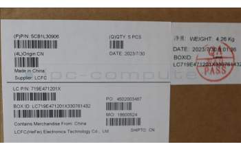 Lenovo 5CB1L30906 COVER Upper Case ASM_LA SPA L82WK ONGYWH